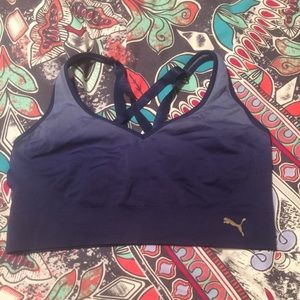 Puma indigo/purple ombre sports bra size large
